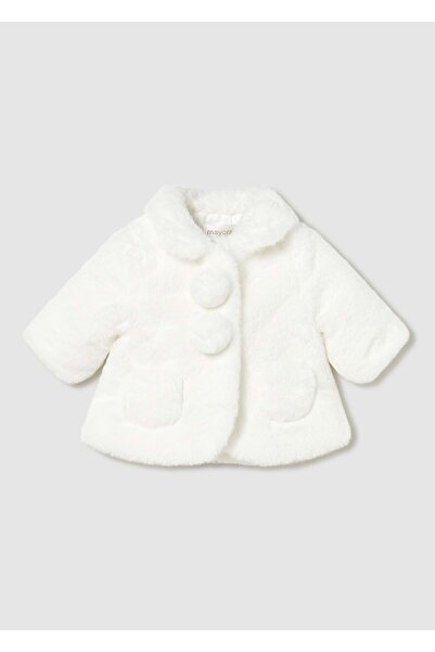 MAYORAL Baby Girl Fur Coat White