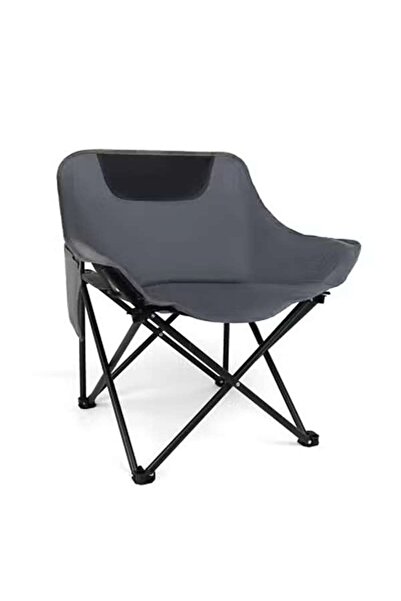 AGD Camping Chair, Foldable, Heat-Resistant Oxford Fabric, Side Storage Pockets, Grey