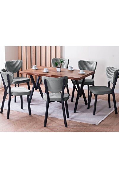 Casafun Set of 4 extra durable chairs, upholstered in Velvet, Gemstone, HoReCa kitchen, living room, black metal frame