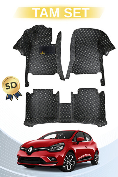 Miren Renault Clio4 2012-2019 Uyumlu 5d Havuzlu Suni Deri OTO PASPAS (Koyu ka...