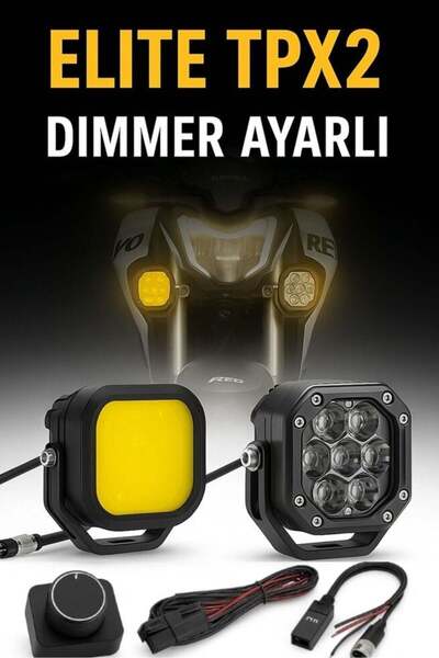 C9 E-Mark- Tip Onaylı Elite TPX2 Dimmer Ayarlı CNC 140 Watt Motorsiklet Led Sis Farı Takım