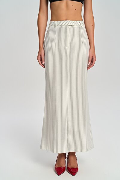 MAI STUDIOS CO. Bruno Çizgili Ekru Etek