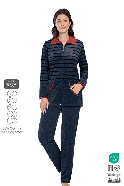 ROMEO LİFE Γυναικείο Σετ Φούτερ Βελούδινο Βαμβακερό Μεγάλο Μέγεθος 2267