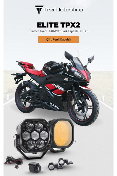 C9 Elite TPX2 Dimmer Ayarlı CNC 140 Watt Motorsiklet Led Sis Farı Takım