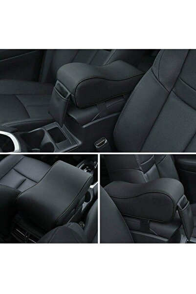 Generic Ergonomic Car Armrest Cushion with Storage Pocket - Comfortable Black Armrest Pad for Car Center Con