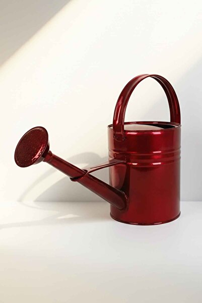 Garten Zink وعاء سقي معدني للحديقة على شكل زهرة سعة 3.5 لتر من أوليفيا - أحمر...