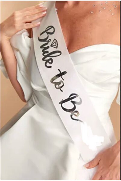 Deniz Party Store Beyaz'a Gümüş Yaldızı Bride To Be Kuşak Bekarlığa Veda Kuşağı
