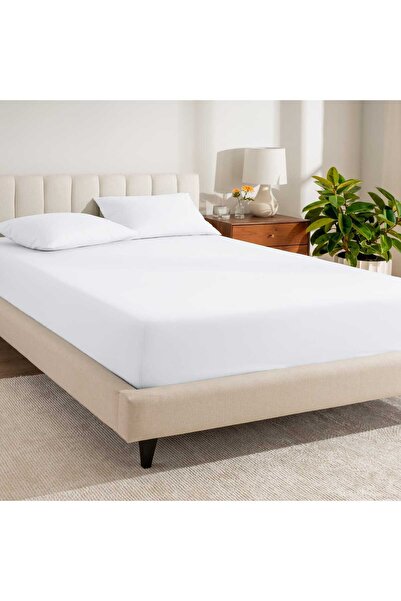 miadora cotton Economical Cotton Double Size 180X200 White Elastic Fitted Sheet