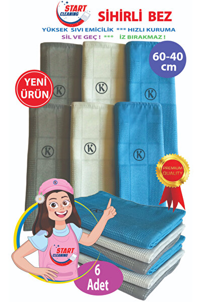 START CLEANING Set de 6 cârpe de curățare din microfibră |   Pânză magică