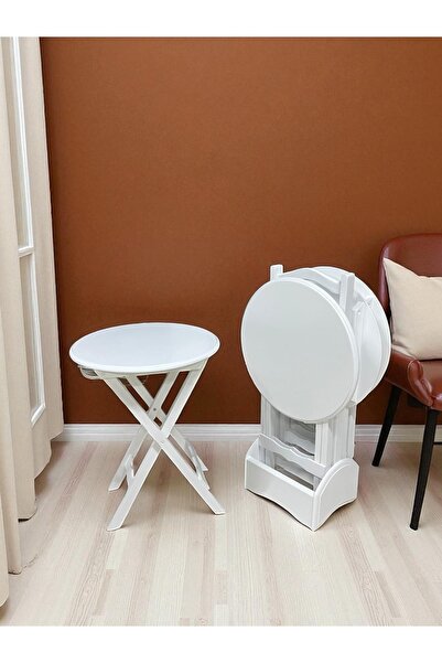 cemaks home Yuvarlak 4 lü Çanta Zigon Sehpa Takımı