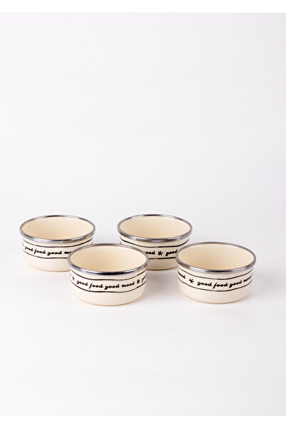 EMAYlab Mood Emaye 4-Piece Bowl Set for Snacks, Breakfast, Jam, Olive Oil, Presentation Set 8cm 200 ml