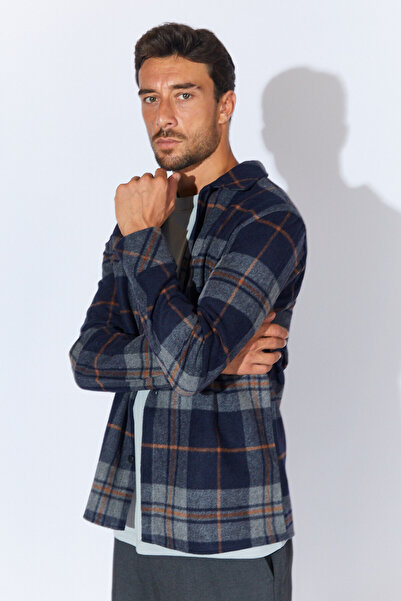 Manche Kışlık Ekose Gömlek - Lacivert | MEW121467-01