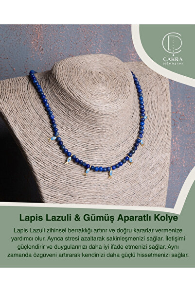 ÇAKRA DOĞAL TAŞ Lapis Lazuli & Gümüş Aparatlı Kolye