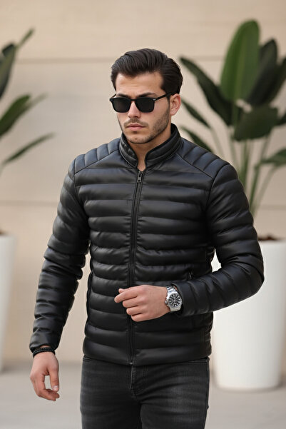 gm giyimarket Přiléhavý kožený kabát