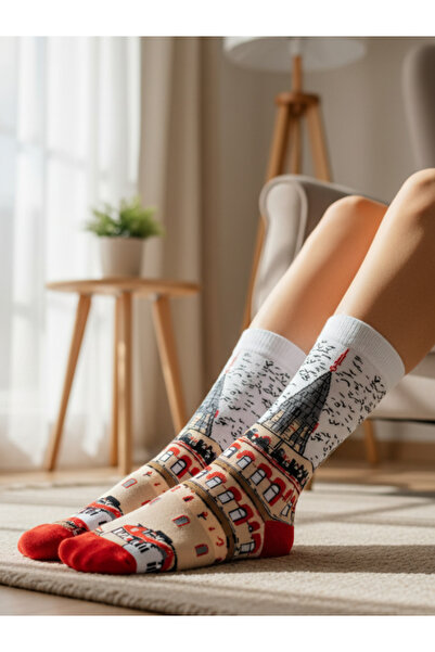 AKSU ÇORAP جوارب جالاتا برج منقوشة