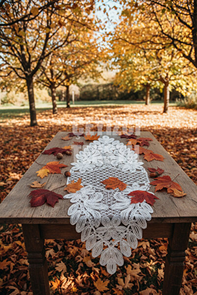 Çt Çeyizci Tekstil Γαλλική δαντέλα Λεπτομερής μονός δρομέας, επιτραπέζιος δρο...
