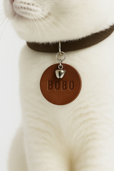 DodoJoy İsimli Kedi Künyesi Deri Isimli Kedi Künyesi Zilli Kedi Künyesi