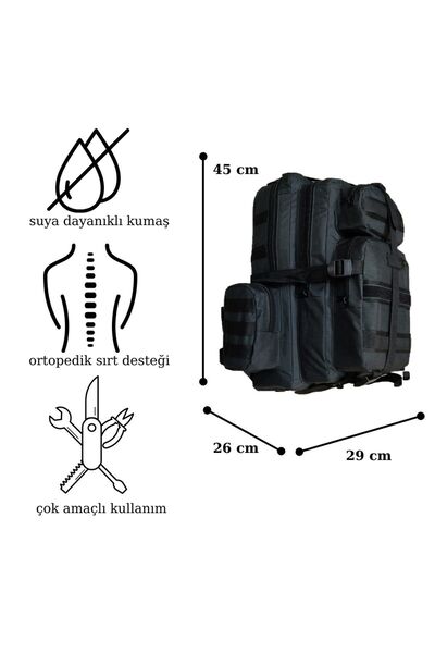 LIGHTINGHM 42 Liters Water Resistant Camping Travel Outdoor Military Tactical Backpack