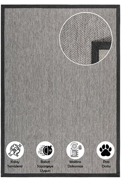 CarpetDiem Home Design Dokuma Balık Sırtı Sisal Kolay Temizlenir Mutfak Antre Oturma Odası Kumaş Bordürlü Özel Halı