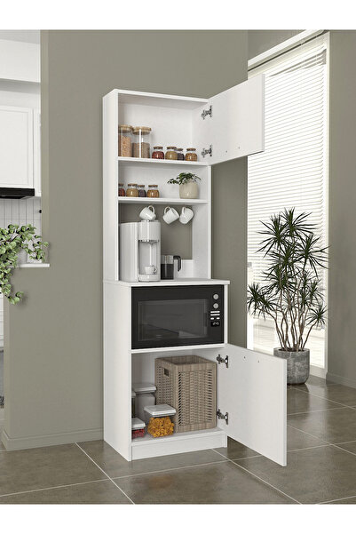 dorpek Tuco 1 Kapaklı Mutfak Dolabı Kahve Köşesi Çok Amaçlı Dolap Beyaz