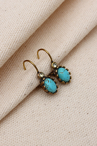 Süspüs Accessories TURKUAZ  TAŞLI OTANTİK KÜPE