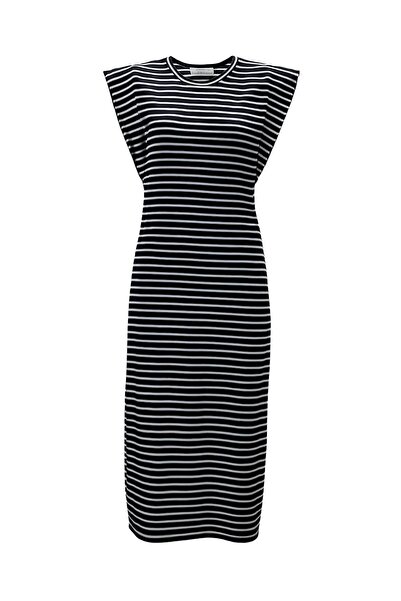 Sezgi Tekin Φόρεμα με λεπτομέρεια με μαύρο ριγέ με μανίκια