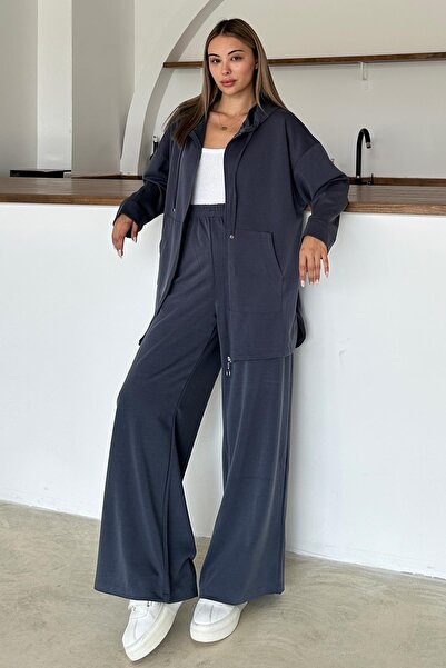 Olcay Premium Fabric Sweat Pants Set Indigo 9370-Tk