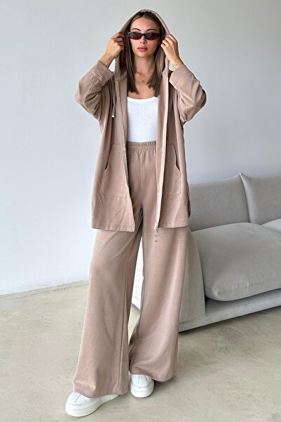 Olcay Premium Fabric Sweat Pants Set Kamel 9370-Tk