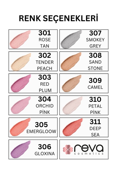 REVA Vegan Krem Göz Farı - No. 303 | Temiz Içerik, Uzun Süre Kalıcı & Mono Cream Eyeshadow