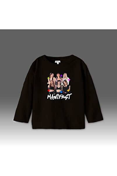 Vivy-t تي شيرت بأكمام طويلة للفتيات من فرقة مانيفست ميوزيك / تي شيرت 100% قطن