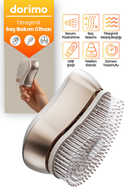 Dorimo Seressé Elektrikli Serum Püskürtmeli Ve Masajlı Tarak – Titreşimli Saç Bakım Cihazı - Saç Düzleştir