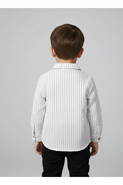 LUESS Erkek Çocuk Uzun Kollu Çizgili Gömlek (2-3 Yaş 8-9 Yaş)