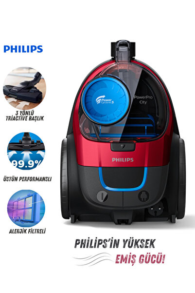 Philips Powerpro City Powercyclone 5 Torbasız Elektrikli Süpürge, Hepa Filtre...