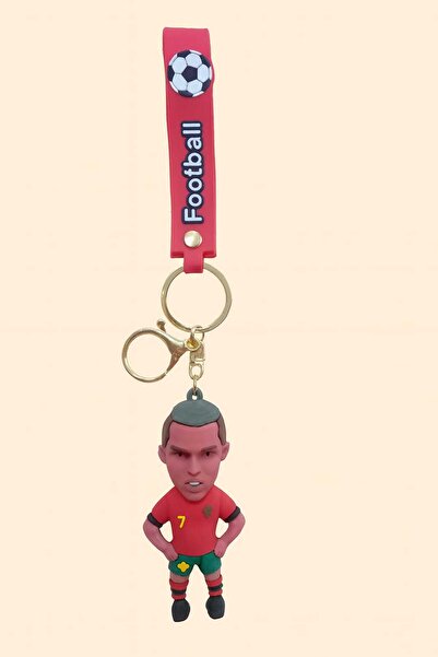 KAYLANIN DÜNYASI Futbolcu Ronaldo Anahtarlık 3D Silikon Çanta Süsü Hediyelik ...