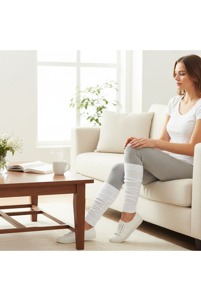 ACSEND Kadın Tozluk Penye Dizlik Çorap Rahat, Esnek, Günlük Spor Bot Çorabı, Basic Model