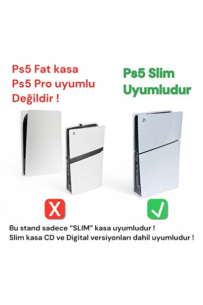 Crodle Playstation 5 Slim Duvar Standı Yerden Tasarruf Rahat Hava Akışı Gaming Aksesuar Konsol Tutacağı