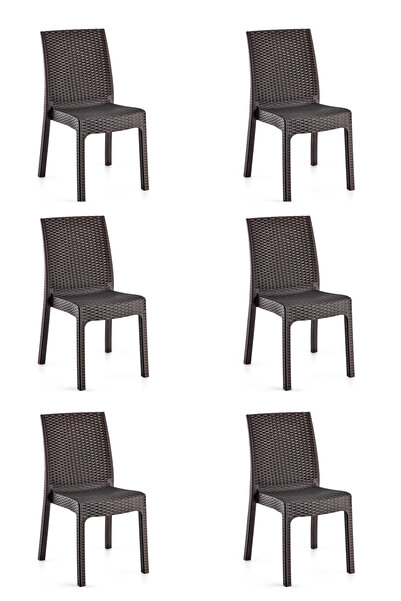 RETRO ART Holiday Kolsuz Sandalye 6'lı Bahçe ve Balkon Sandalyesi