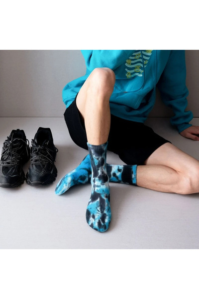 AKSU ÇORAP Midnight Blue Tie Dye Socket Sports Socks