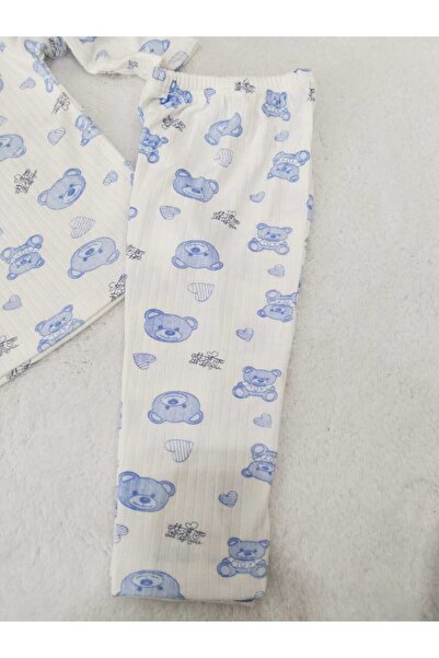 Store Mavi Ayı Yavrusu Erkek Çocuk Pijaması Yenidoğan Gecelik