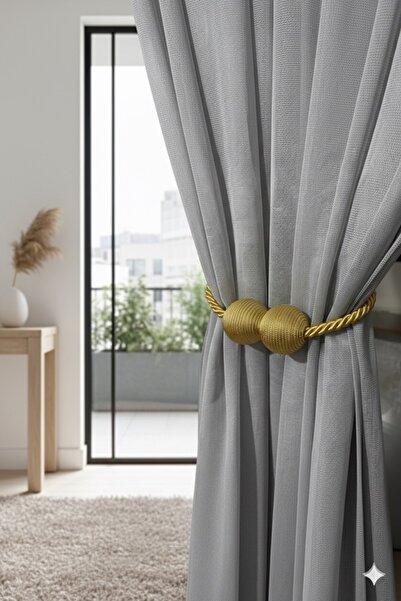 MMTHOME Mıknatıslı Perde Bağlama Aparat Aksesuarı Braçol Gold (1 Adet)