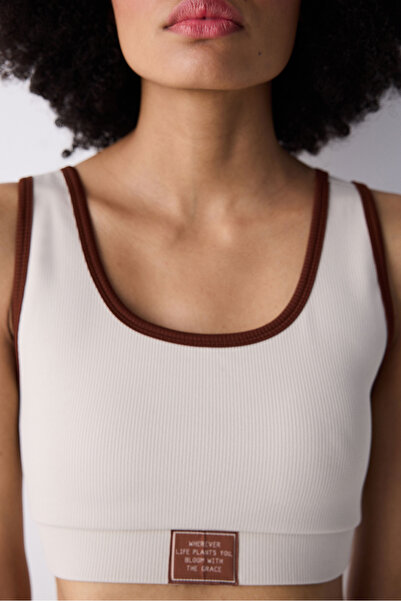 Penti Ribbed Active Taş Rengi Spor Sütyeni