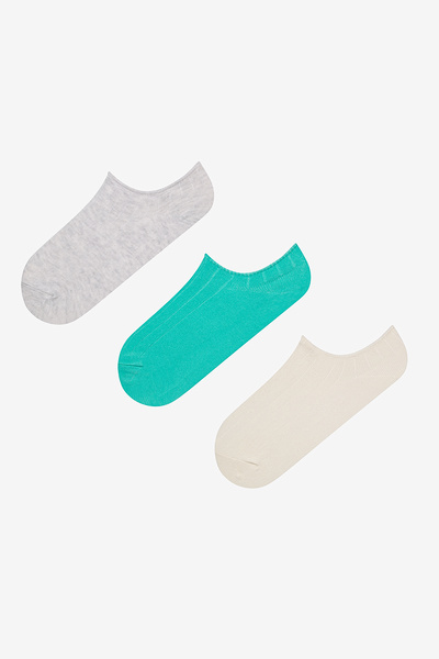 Penti Ribbed Grey-Mint Sneaker Socks