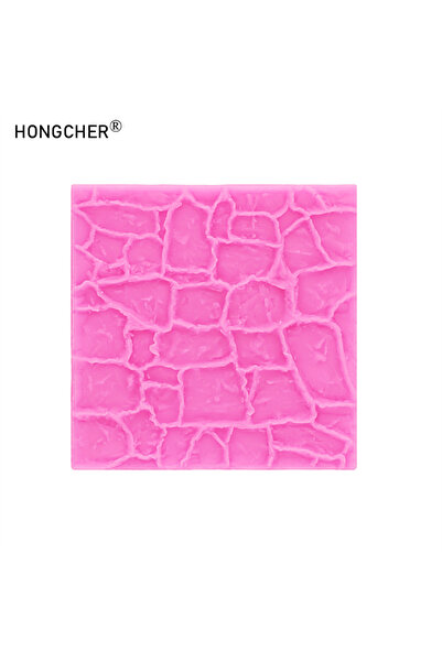 Choice قالب سيليكون بملمس لحاء الشجر الوردي، قالب كيك فوندان بملمس جدار من الطوب الحجري القديم، كيكة الشوكولاتة