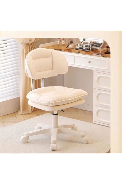 OEM Scaun ergonomic, înălțime reglabilă, piele PU, alb (ivory)