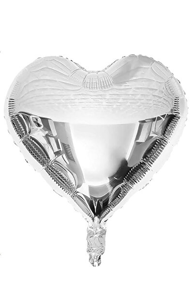 Parti dolabı 5 Ad Gümüş Gri Kalp Balon Folyo 45 cm Helyumla Uçan Sevgiliye Kalpli Hediye 14 Şubat Evlilik Teklifi