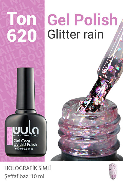 Wula Nailsoul Kalıcı Oje Glitter Rain Simli Ton 620, 10 ml