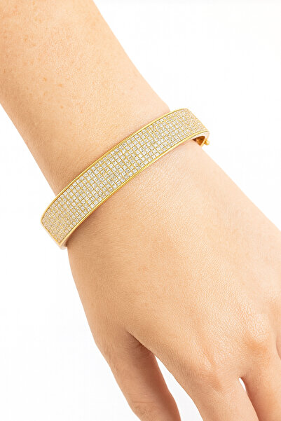 Çgk Çiğdem Gürel Kuyumculuk 7 Sıra Taşlı Kelepçe Bilezik