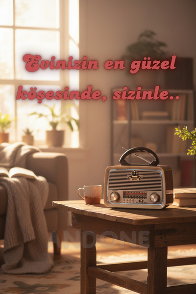 Andone And-301 Bluetooth’lu Ledli Nostaljik Görünümlü Müzik Kutusu Usb Sd Kart Radyo Mp3 Çalar