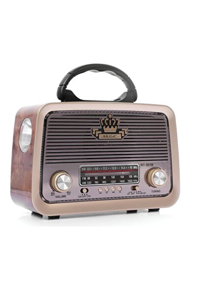 Andone And-301 Bluetooth’lu Ledli Nostaljik Görünümlü Müzik Kutusu Usb Sd Kart Radyo Mp3 Çalar