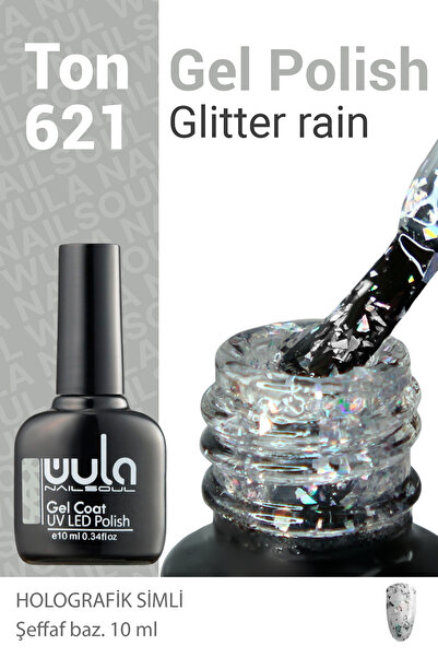 Wula Nailsoul Kalıcı Oje Glitter Rain Simli Ton 621, 10 ml
